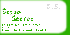 dezso speier business card